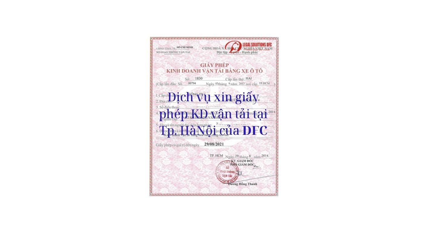 Dịch vụ xin giấy phép kinh doanh vận tải cho doanh nghiệp tại Hà Nội