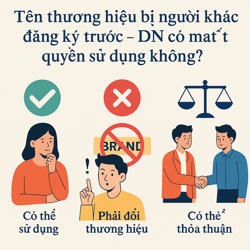 Tên thương hiệu bị người khác đăng ký trước – Doanh nghiệp có mất quyền sử dụng không?