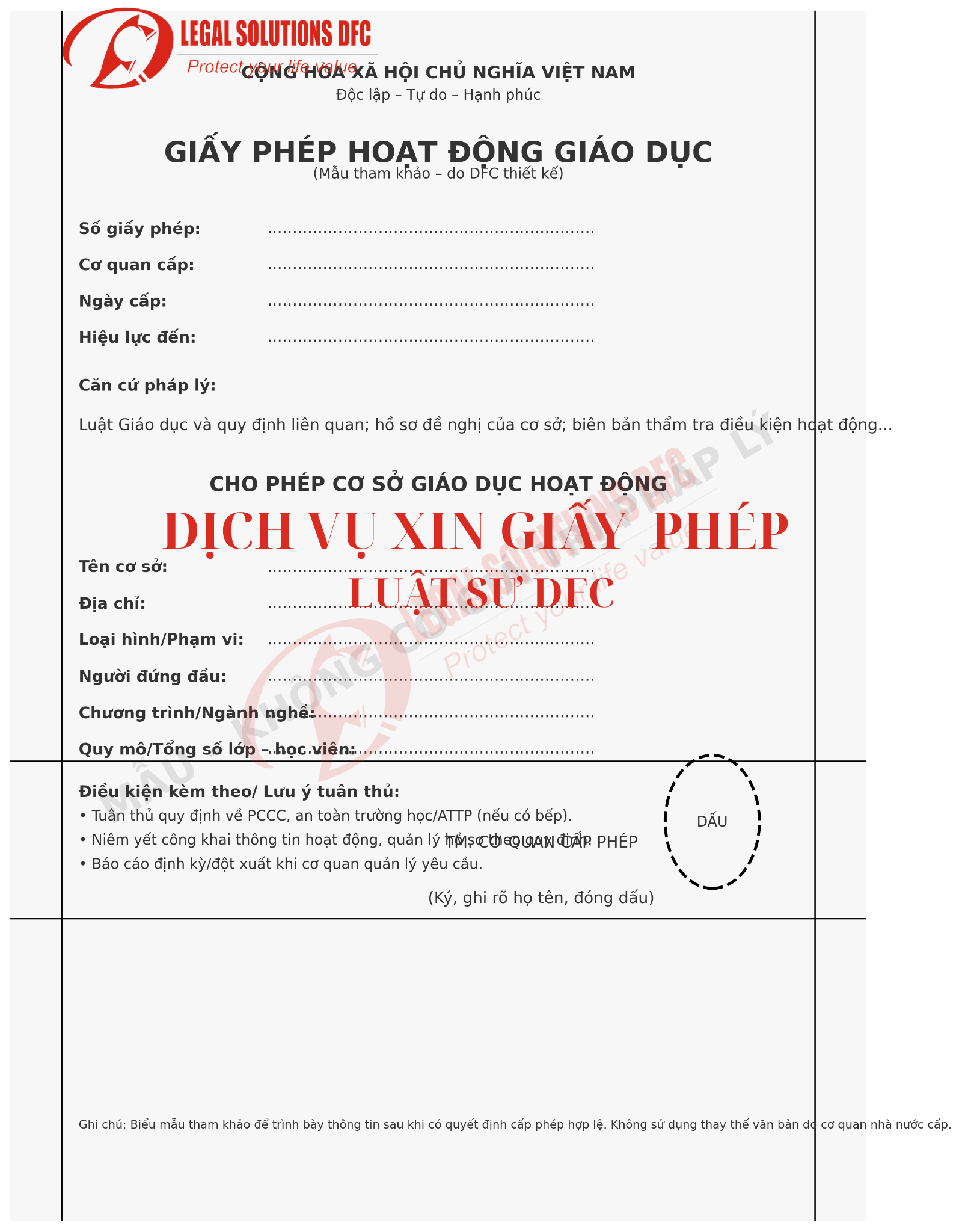 Xin cấp phép lại Giáo dục đào tạo